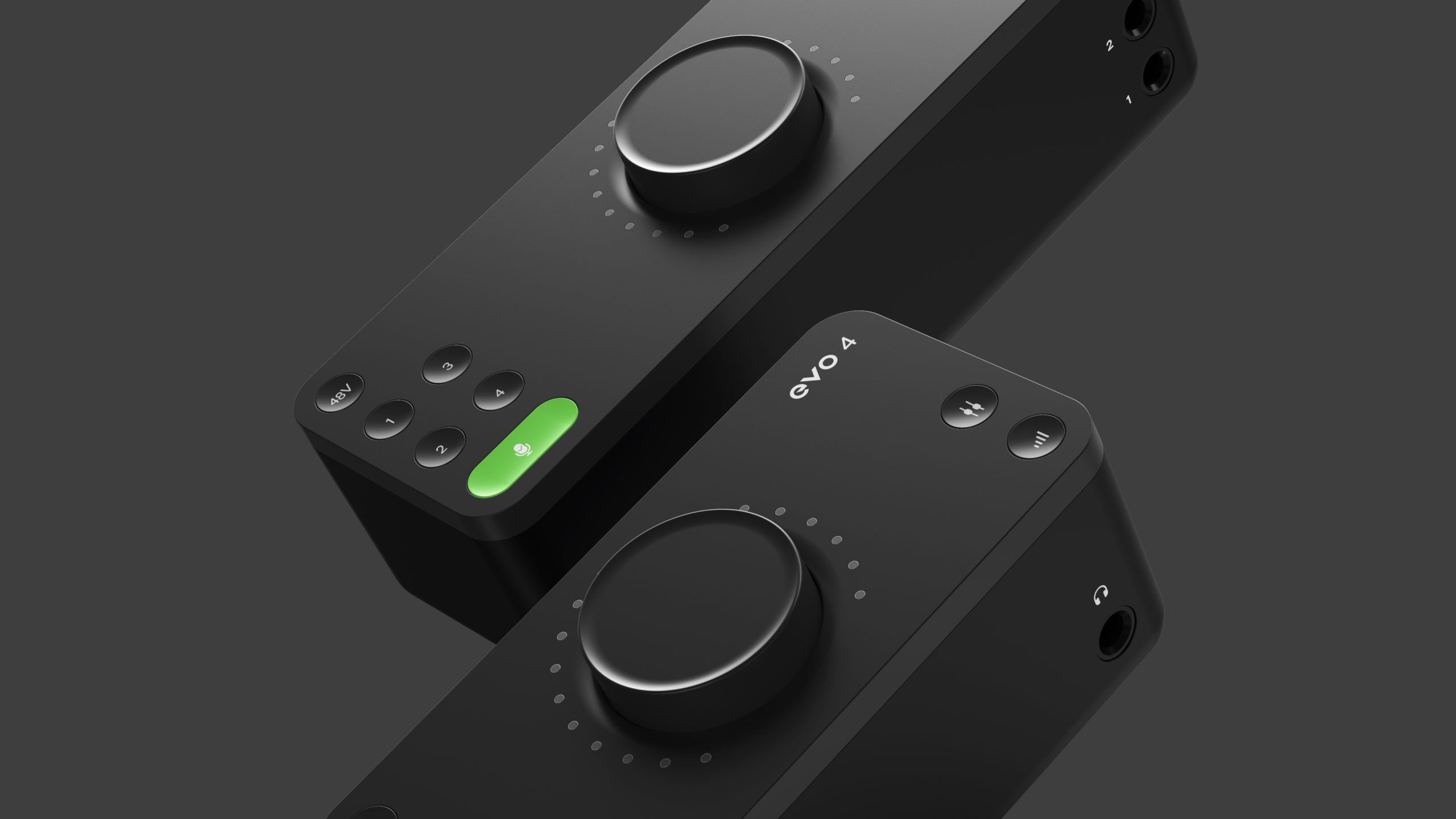 Audient Evo 4 and Evo 8 minimal audio interface designed by UK based industrial design studio Equals Design